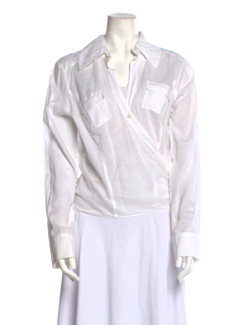 Diane Von Furstenberg White Button-Front Shirt
